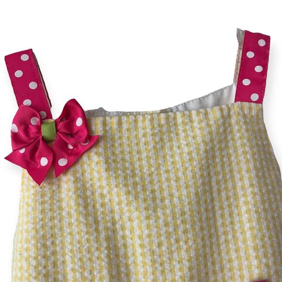 Emily Rose Yellow Gingham Butterfly Sundress Girls Size 5 Ruffle Bow Summer - Picture 2 of 12